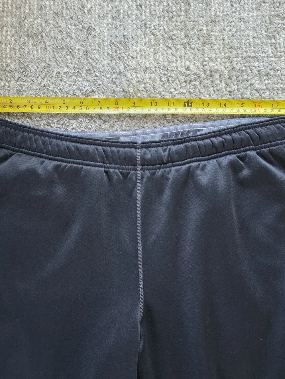 Nike Therma-Fit Fleece Lined Pants Men's L Black Waist Elastic & Drawstring